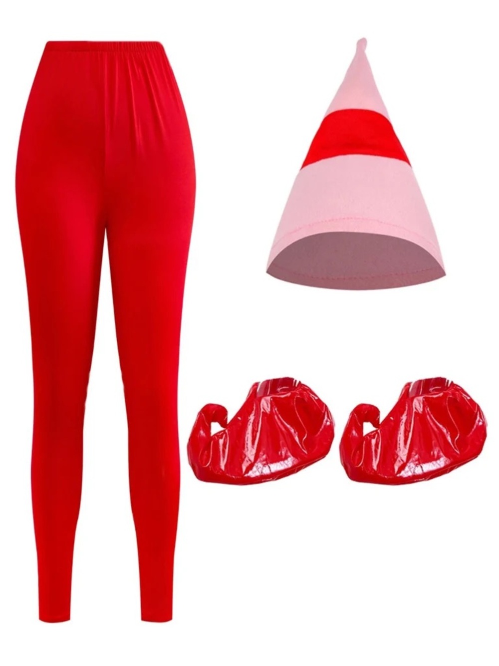 Christmas Elf Women's Costume Set & accessories with Hat and Shoe Covers Sz Lg